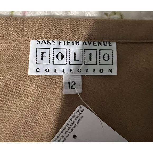 Saks 5th Avenue Skirt Womens Size Medium Waist Wool Caramel Midi Deadstock NWT - Picture 2 of 7